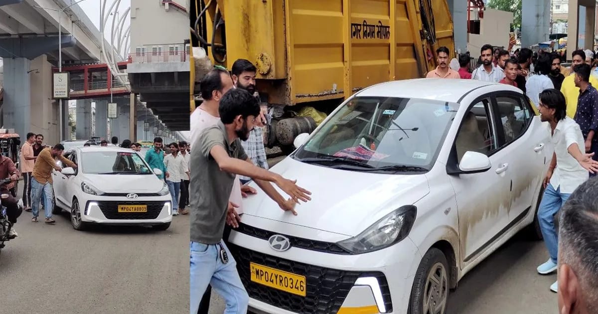भोपाल में टैक्सी हड़ताल, यात्रियों को जबरन उतार रहे प्रदर्शनकारी, यात्री परेशान