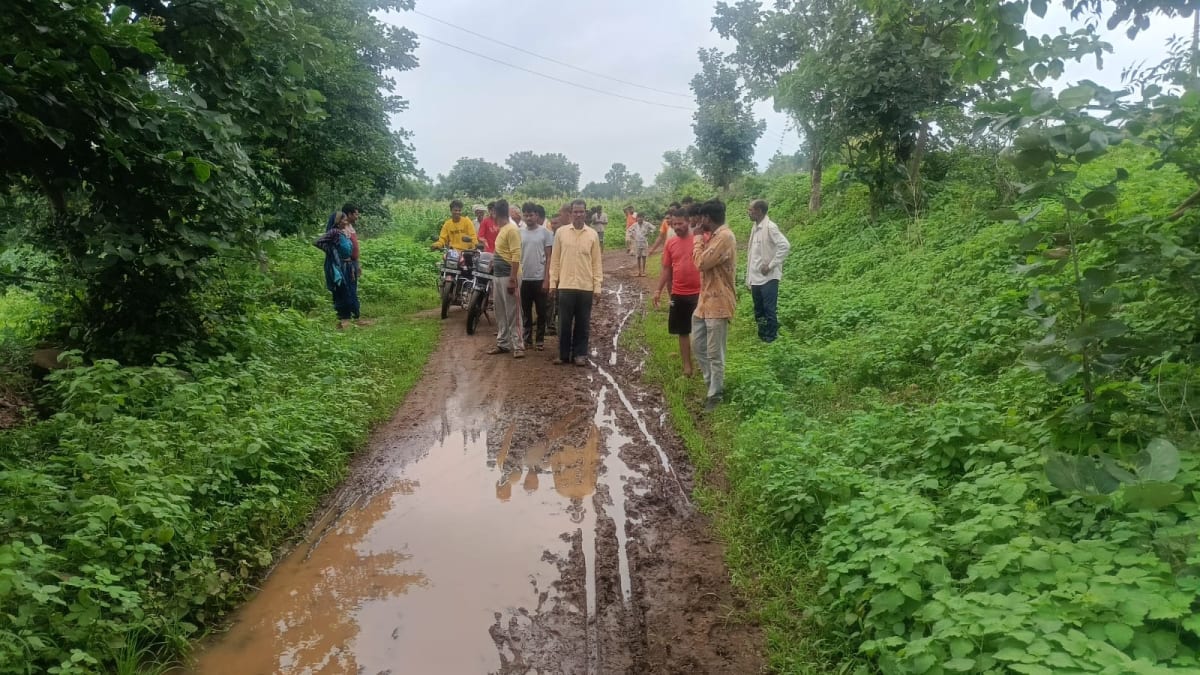 दामखेड़ा फालिया से पाटी फालिया तक खराब मार्ग से ग्रामीण परेशान, कीचड़ और गड्ढों से आवागमन मुश्किल