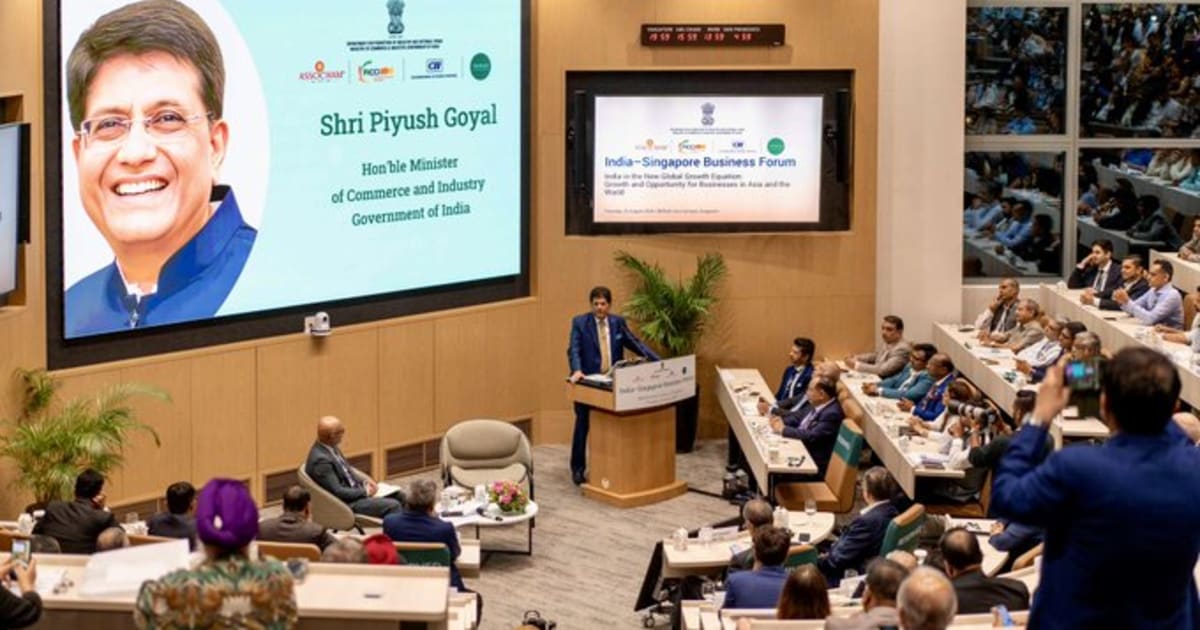 पीयूष गोयल 'भारत-सिंगापुर बिजनेस फोरम' में शामिल हुए