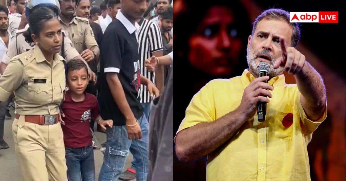 स्टूडेंट्स प्रोटेस्ट के दौरान मासूम को पुलिस ने पकड़ा, राहुल ने रि-शेयर किया वीडियो