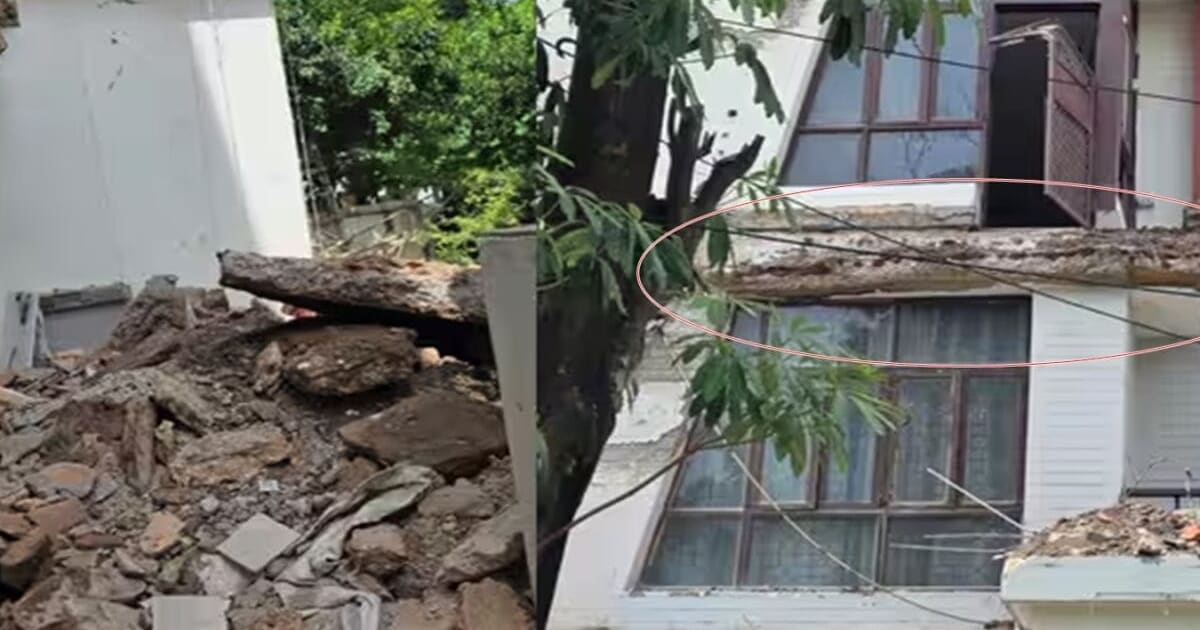 गुरुग्राम के सुंशात लोक में मकान के थर्ड फ्लोर की बालकनी ढही, मालिक और ठेकेदार घायल, 30 साल पुराने घर बन रहे आफत
