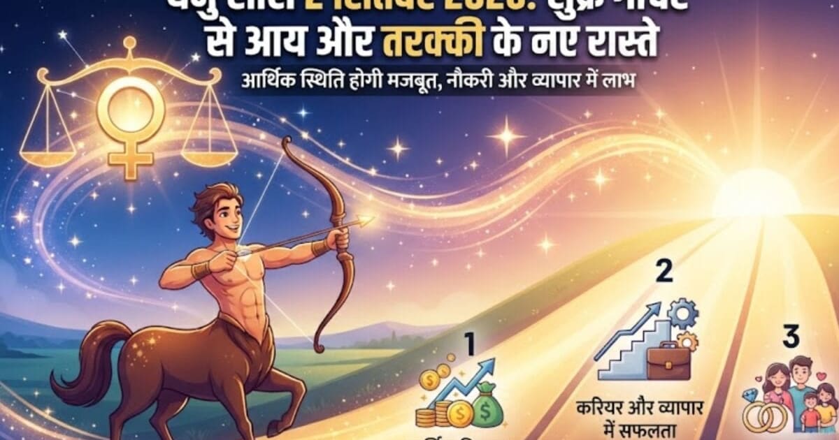 Dhanu Rashifal 2 September: शुक्र गोचर से धनु राशि वालों को मिलेगा बंपर लाभ, आय-तरक्की के खुलेंगे नए रास्ते