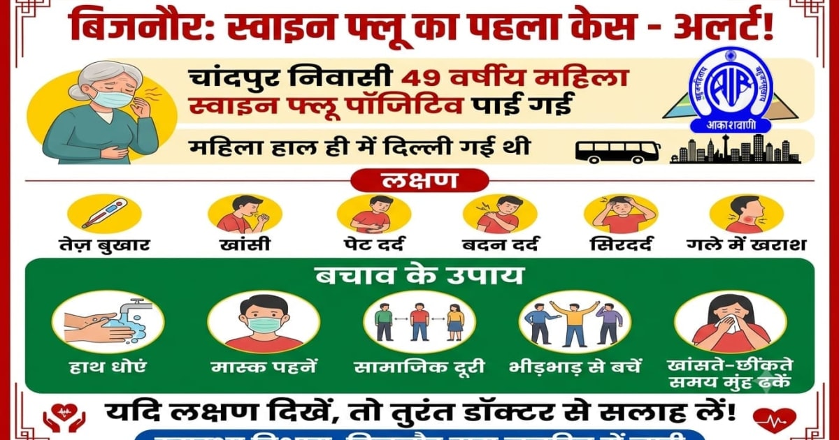 बिजनौर में स्वाइन फ्लू का पहला मामला सामने आया