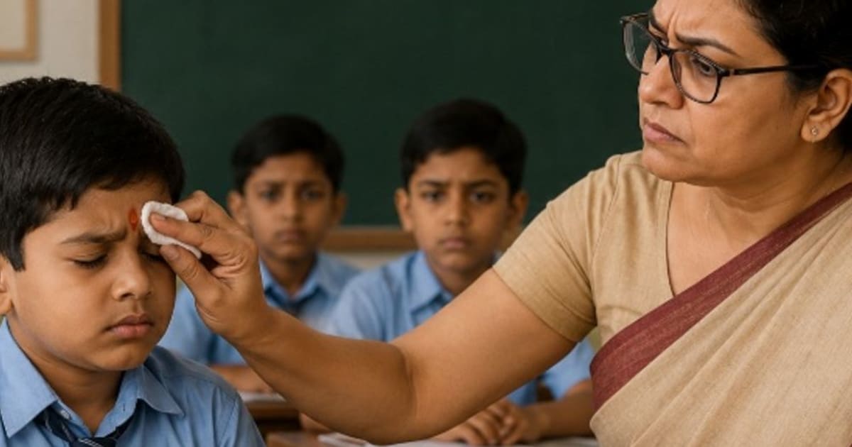 कोलकाता में छात्र का चंदन तिलक हटवाने वाला टीचर सस्पेंड:FIR दर्ज; वीडियो वायरल होने के बाद CM अधिकारी ने एक्शन लिया