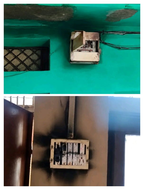 शिवपुरी के बैराड़ में मकान पर गिरी आकाशीय बिजली: वायरिंग समेत बिजली के उपकरण जले; 70 हजार से ज्यादा का नुकसान, मां-बेटे को लगा करंट