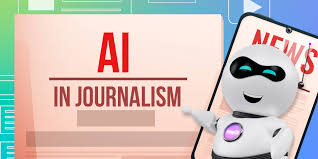 AI and Journalism: The Future of News Reporting Illustration depicting the integration of AI in journalism, transforming news production and reporting.