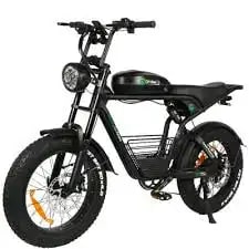 GM 20” Electric Bike Steel Electrophoresis Motorcycle Frame, GM-Pro2, Includes a GM-Bike ABS helmet, Phone holder, and Bike Lock.