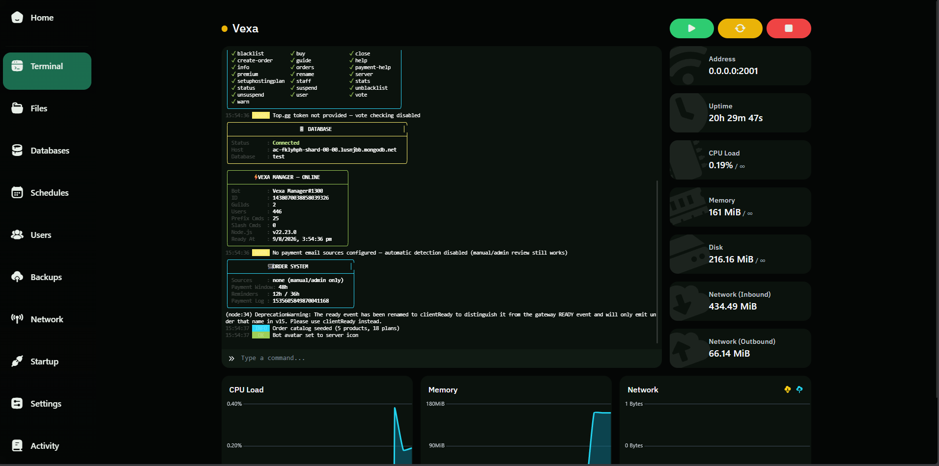 Game Control Panel