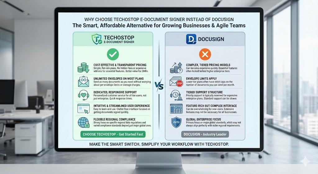 Why Choose Techostop E-Document Signer Instead of DocuSign