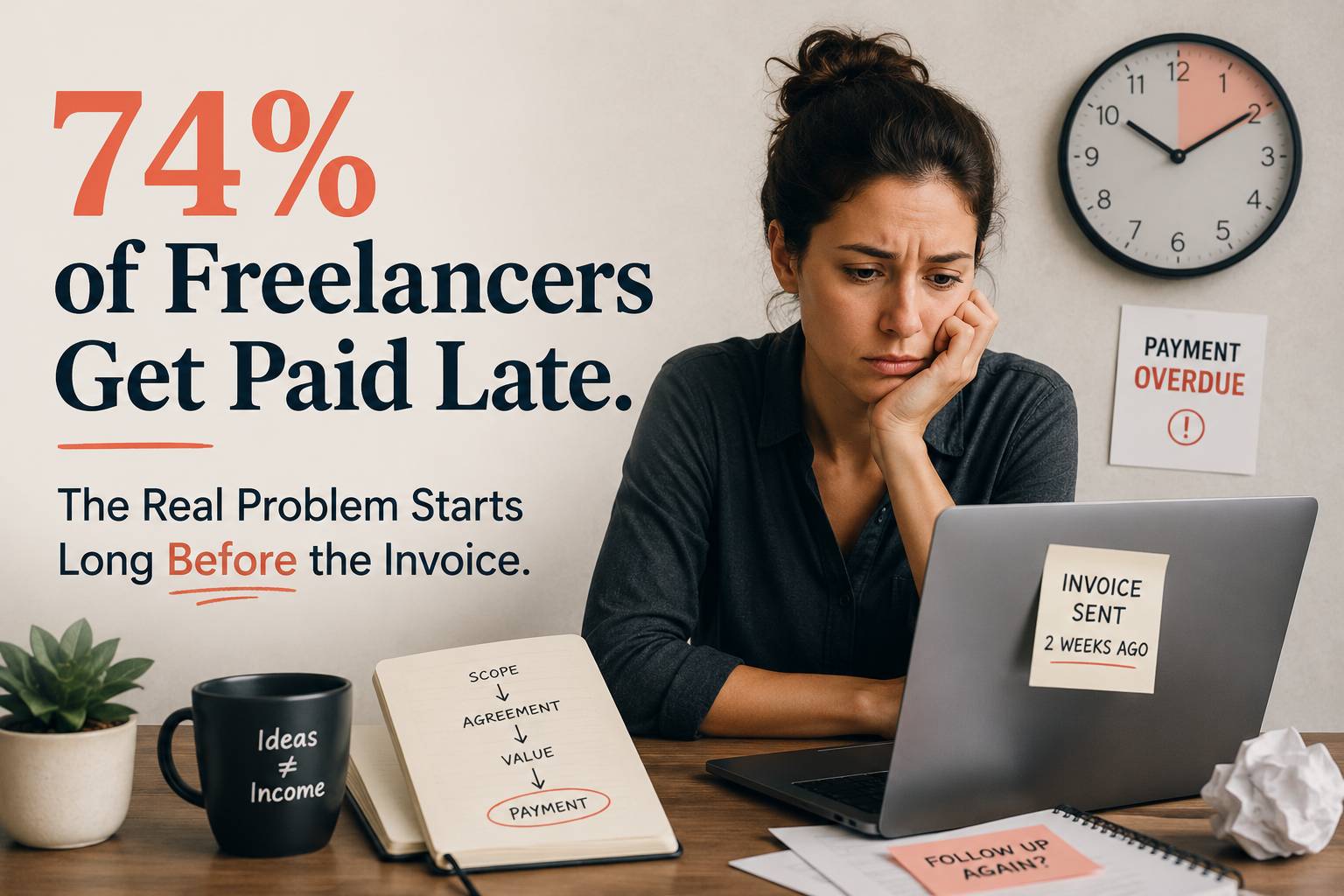 74% of Freelancers Get Paid Late. The Real Problem Starts Long Before the Invoice.