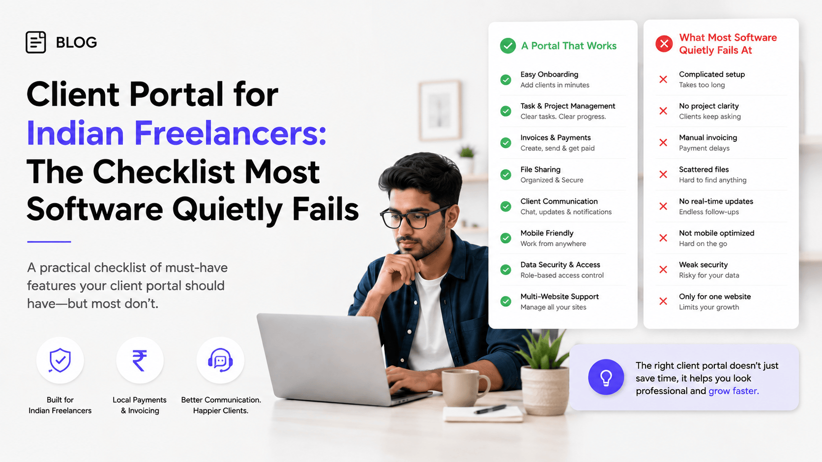 Client Portal for Indian Freelancers: The Checklist Most Software Quietly Fails