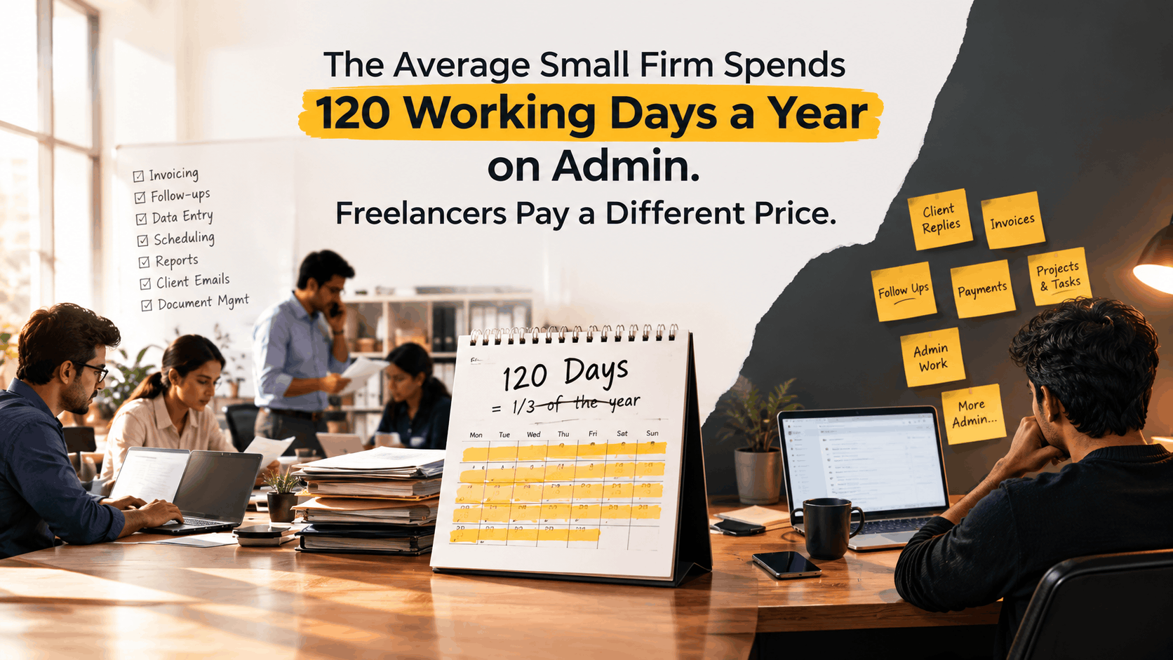 The Average Small Firm Spends 120 Working Days a Year on Admin. Freelancers Pay a Different Price