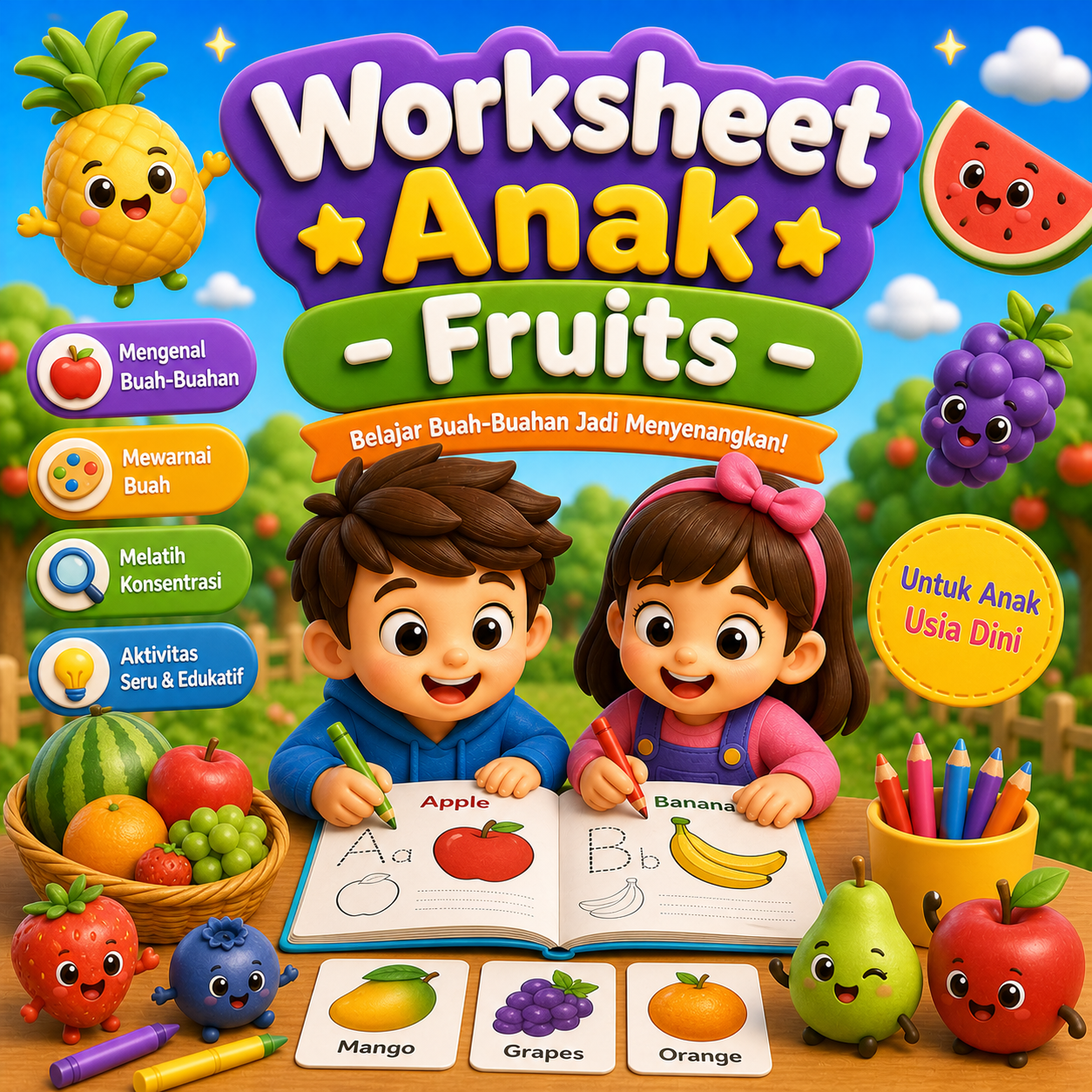 Tema 07: Fruits (Mengenal Buah-buahan)