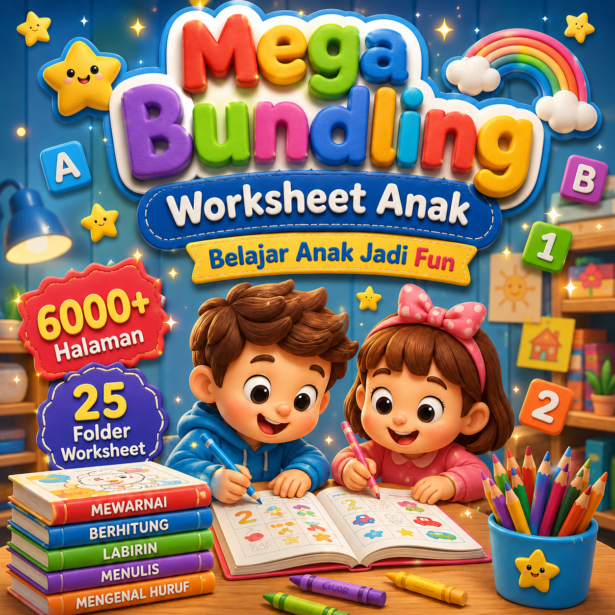 Mega Bundling 25 in 1 Worksheet Anak