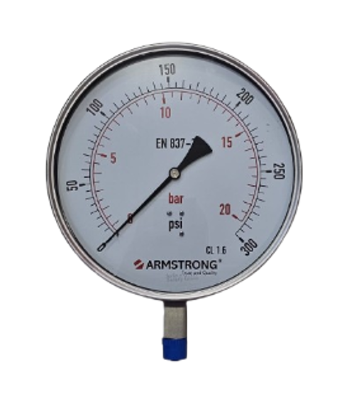 MANOMETRO ACERO INOX D-10IN 1/2NPT 0-300 PSI/BAR