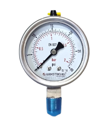 MANOMETRO ACERO INOX D-2-1/2IN 1/4NPT 0-30 PSI/BAR