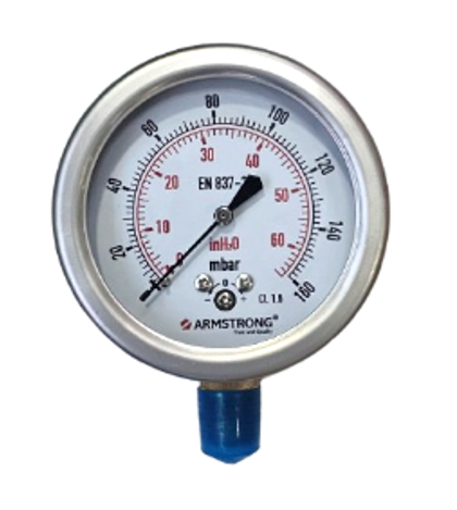 MANOMETRO ACERO INOX D-2-1/2IN 1/4NPT 0-160 MBAR/INH2O