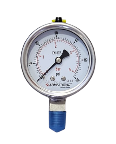 MANOMETRO ACERO INOX D-2-1/2IN 1/4NPT 0-60 PSI/BAR