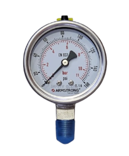 MANOMETRO ACERO INOX D-2-1/2IN 1/4NPT 0-160 PSI/BAR