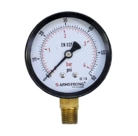 MANOMETRO ACERO NEGRO D-2-1/2IN 1/4NPT 0-60 PSI/BAR