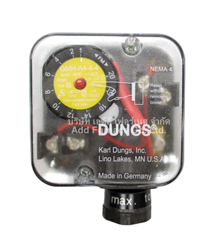 PRESOSTATO DE GAS DUNGS GMH-A4-4-4 HIGH PRESSURE 1-20 IN WC O 2.5 -50 MBAR