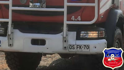 Nuestra unidad forestal (BF-2), trabajó en incendio de pastizal Sector Camino Cuesta Barriga Km 25 a cargo Bombero Carlos Aguirre
