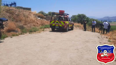 Nuestra unidad de UT-2 trabajó en emergencia de extracción de cuerpo en canal En camino Cuesta Lo Prado a cargo Capitán Eric Maureira