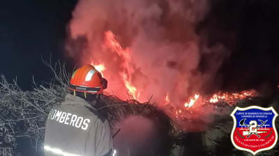 Nuestra unidad B-2 trabajó en incendio de pastizal Sector Camino Cuesta Lo Prado