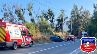 Nuestra unidad de rescate (R-2) trabajó en emergencia de accidente vehicular en Sector Puntilla Salazar a cargo Bombero Miguel Henríquez