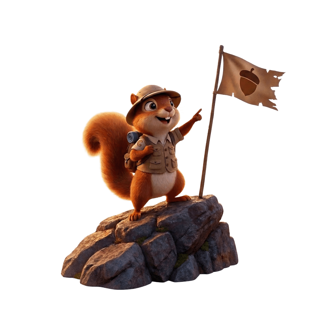 Snappit explorer squirrel illustration