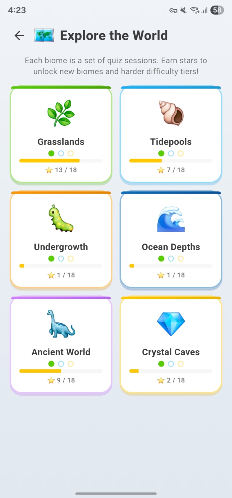 Schermata di Snap Quiz