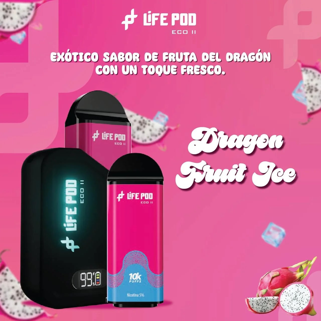 Vape Lifepod Dragon Fruit Ice Kit Especial en Piura, Sullana, Talara