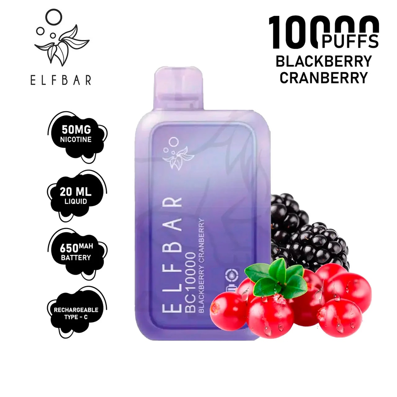 Vape Elfbar ElfBar BC10000 | Blackberry Cramberry 10k Kit en Piura, Sullana, Talara