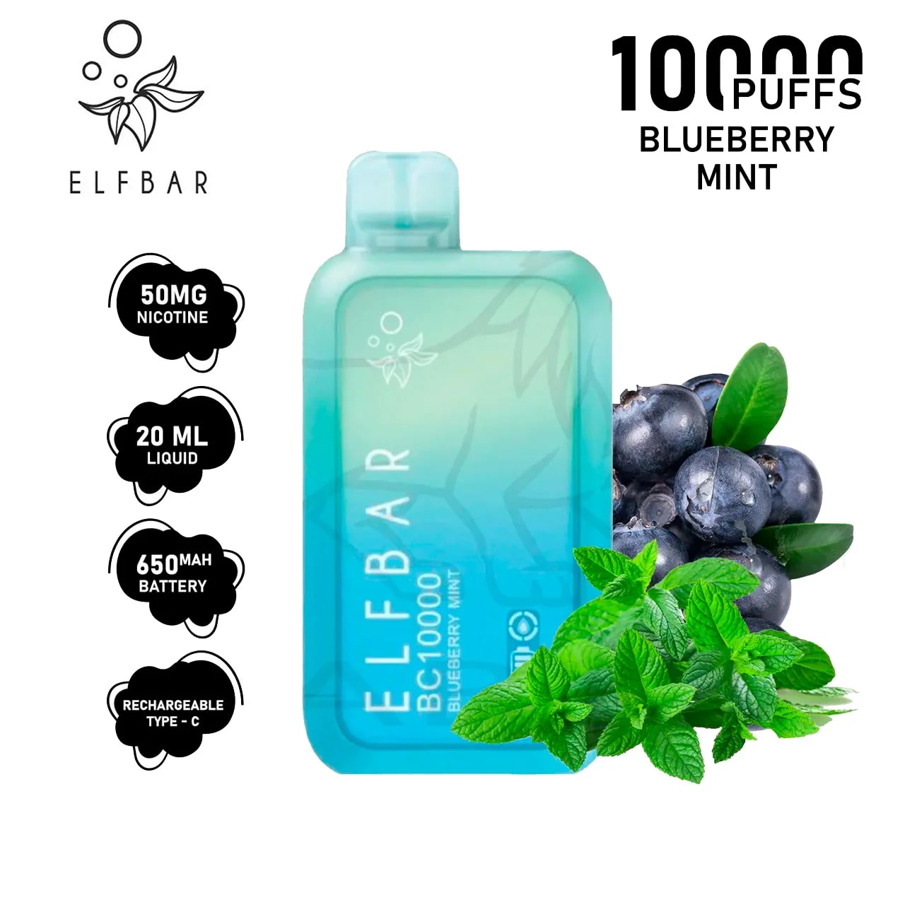 Vape Elfbar ElfBar BC10000 | Blueberry Mint 10k Kit en Piura, Sullana, Talara