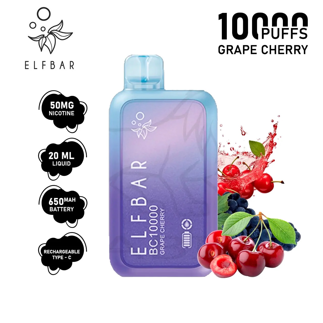 Vape Elfbar Grape Cherry 10k Kit en Piura, Sullana, Talara
