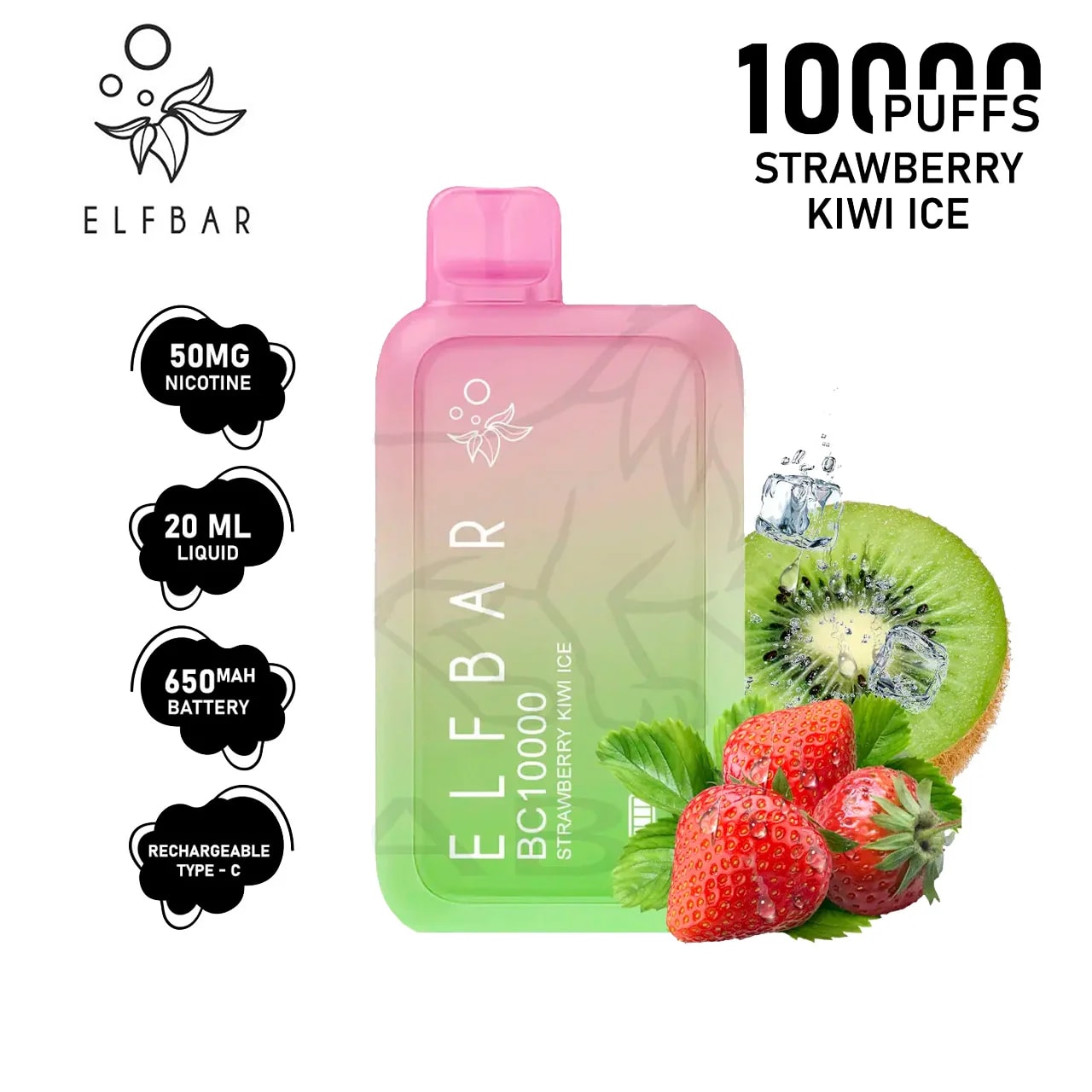 Vape Elfbar Strawberry Kiwi Ice 10k Kit en Piura, Sullana, Talara