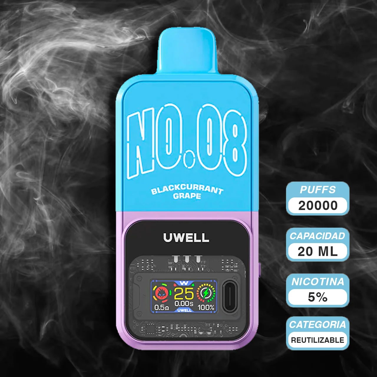 Vape Uwell Cozi Blackcurrant Grape 20k Kit en Piura, Sullana, Talara
