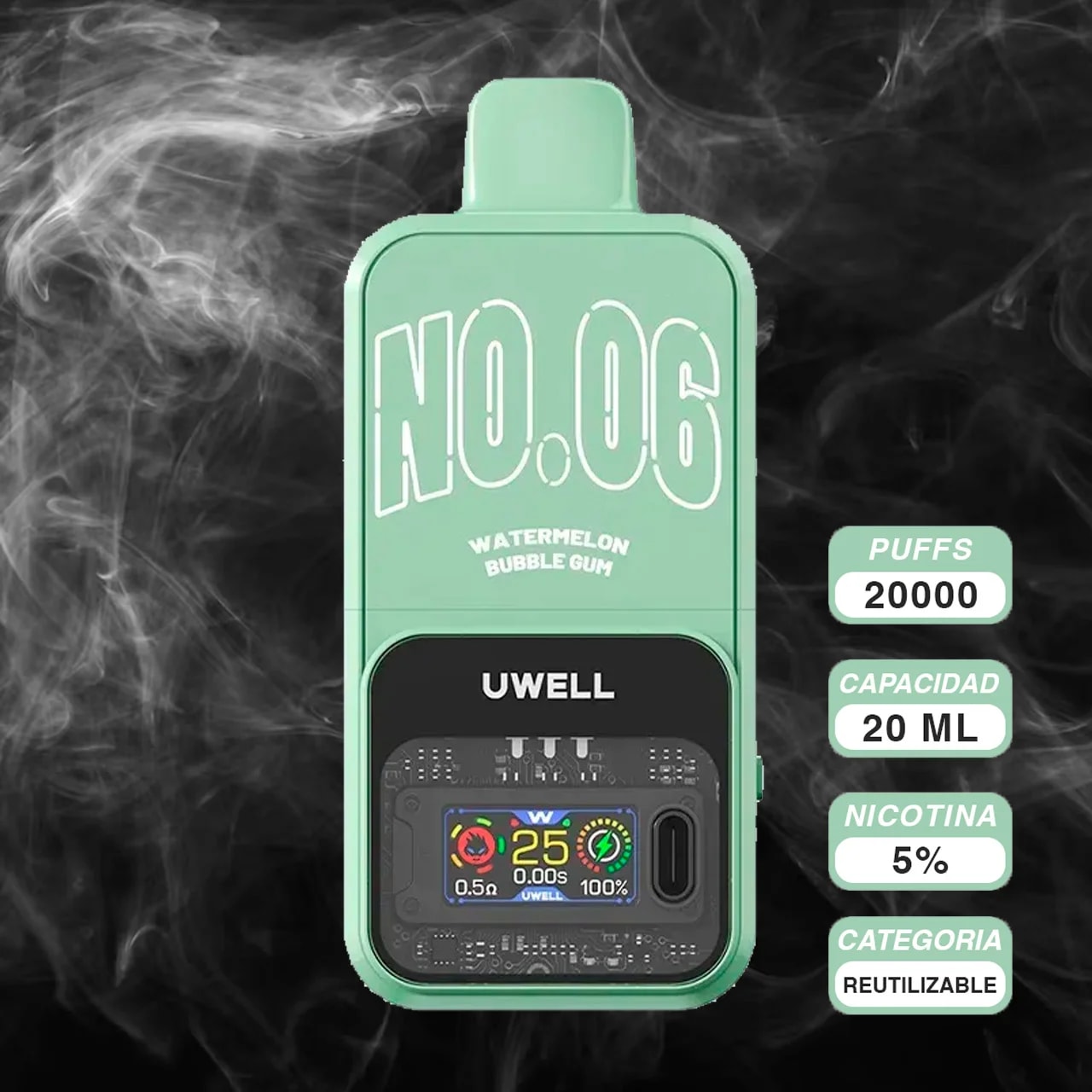 Vape Uwell Cozi Watermelon Bubblegum 20k Kit en Piura, Sullana, Talara