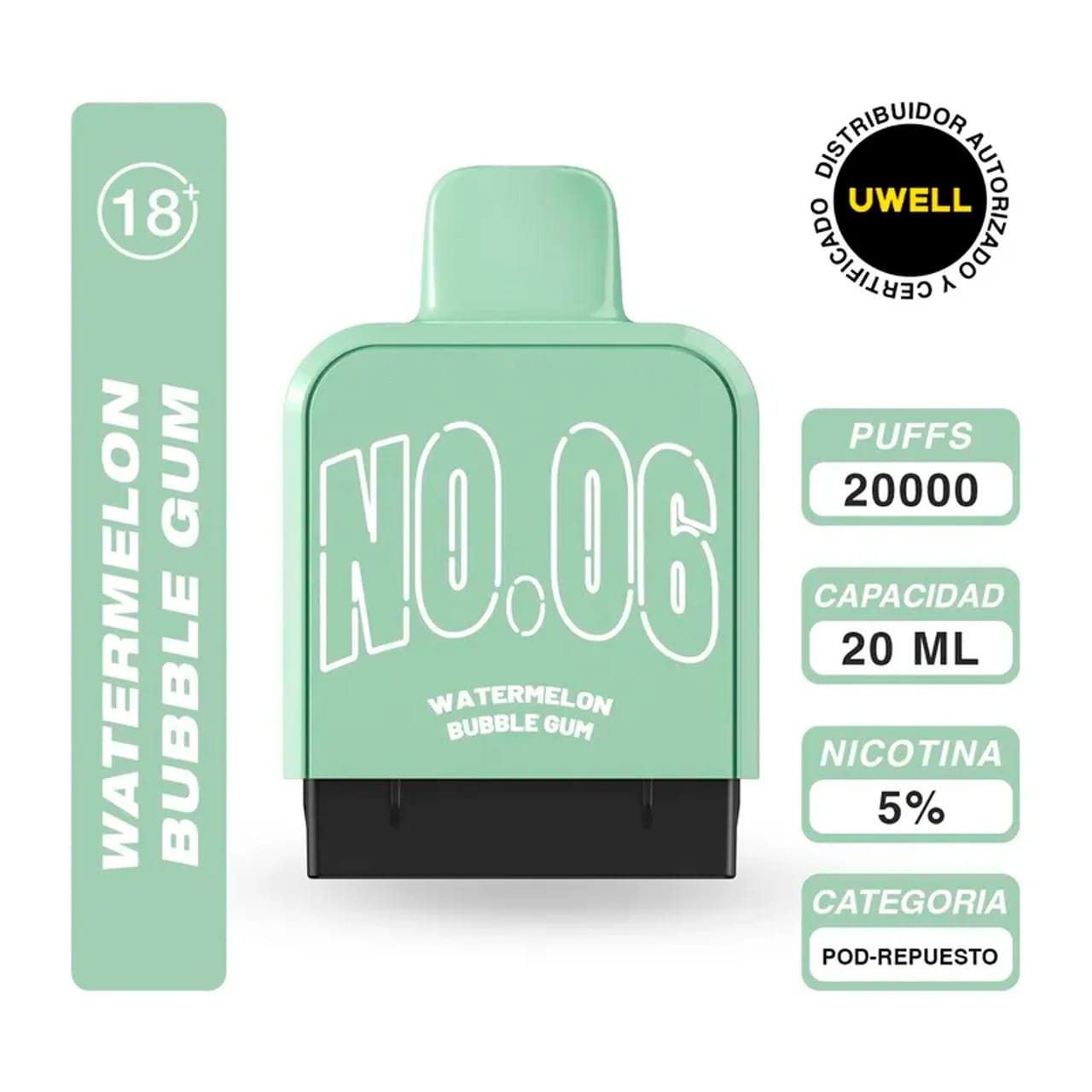 Vape Uwell Cozi Watermelon Bubblegum 20k Recarga en Piura, Sullana, Talara