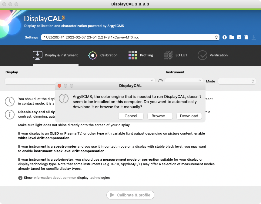DisplayCAL installs ArgyllCMS