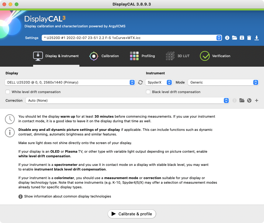 DisplayCAL detected external monitor