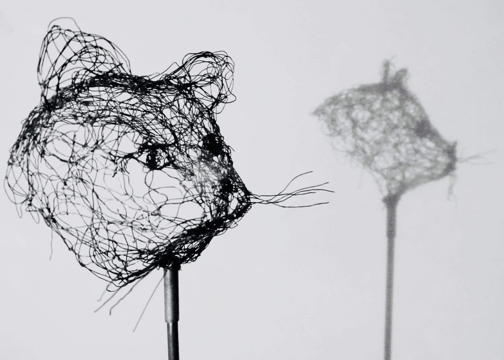 Kleine wezens 2020.105, aanzicht 4, metaaldraadsculptuur door Myriam Louvel