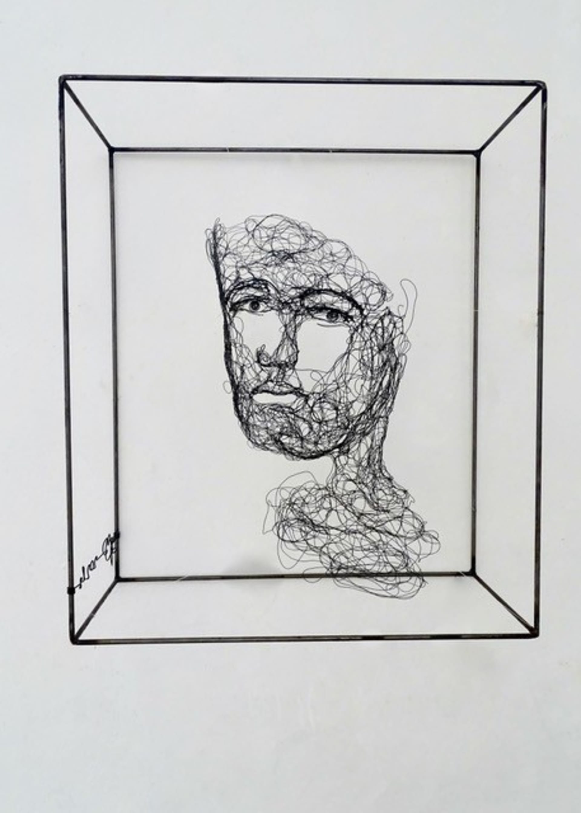 Gezichtsstudies 2024.12 door Myriam Louvel, metaaldraadsculptuur