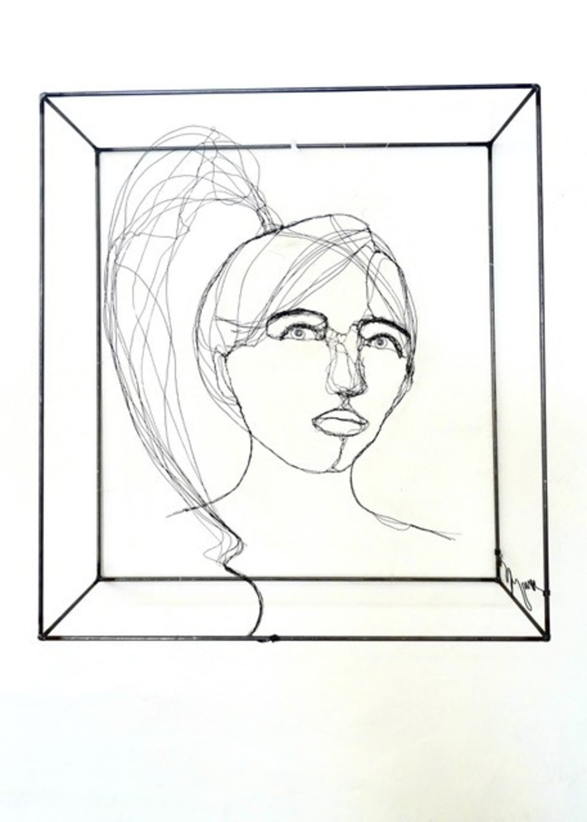 Étude de visage 2025.12 par Myriam Louvel, sculpture en fil de fer