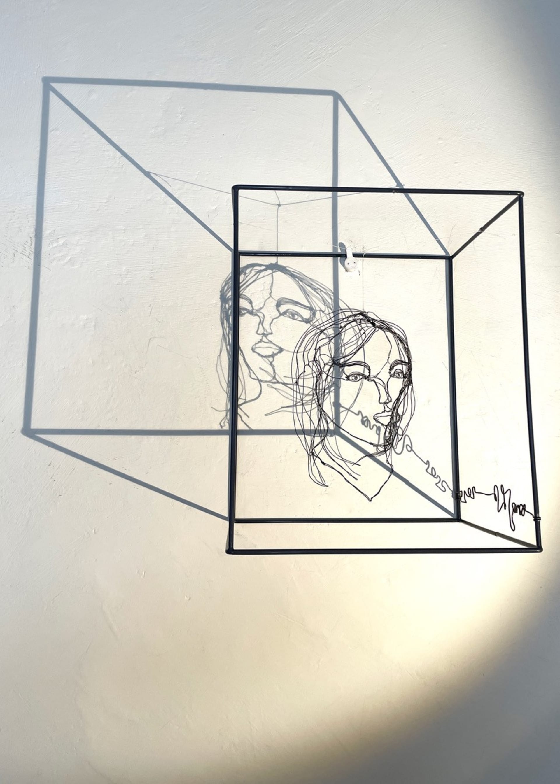 Le Odettes 2025.31, vista 3, scultura in filo di metallo di Myriam Louvel