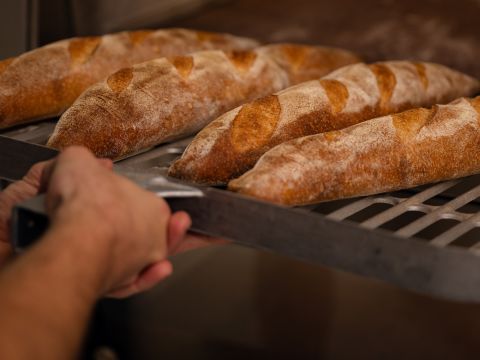 Baguettes in the oven