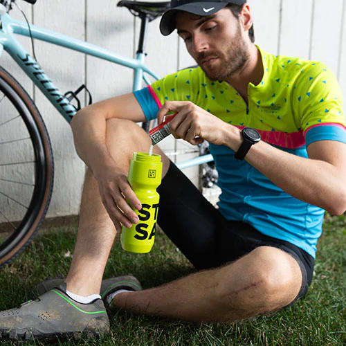 Action shot of Stay Salty Water Bottle