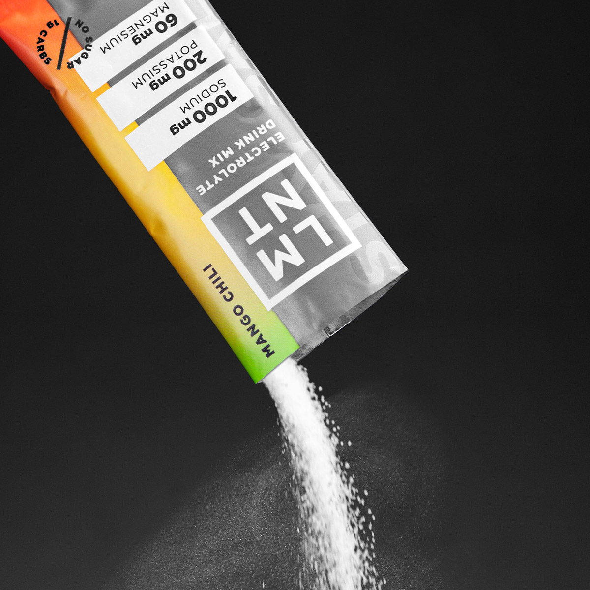 LMNT Citrus Salt drink mix and yellow 'Stay Salty' bottle on gym bench.