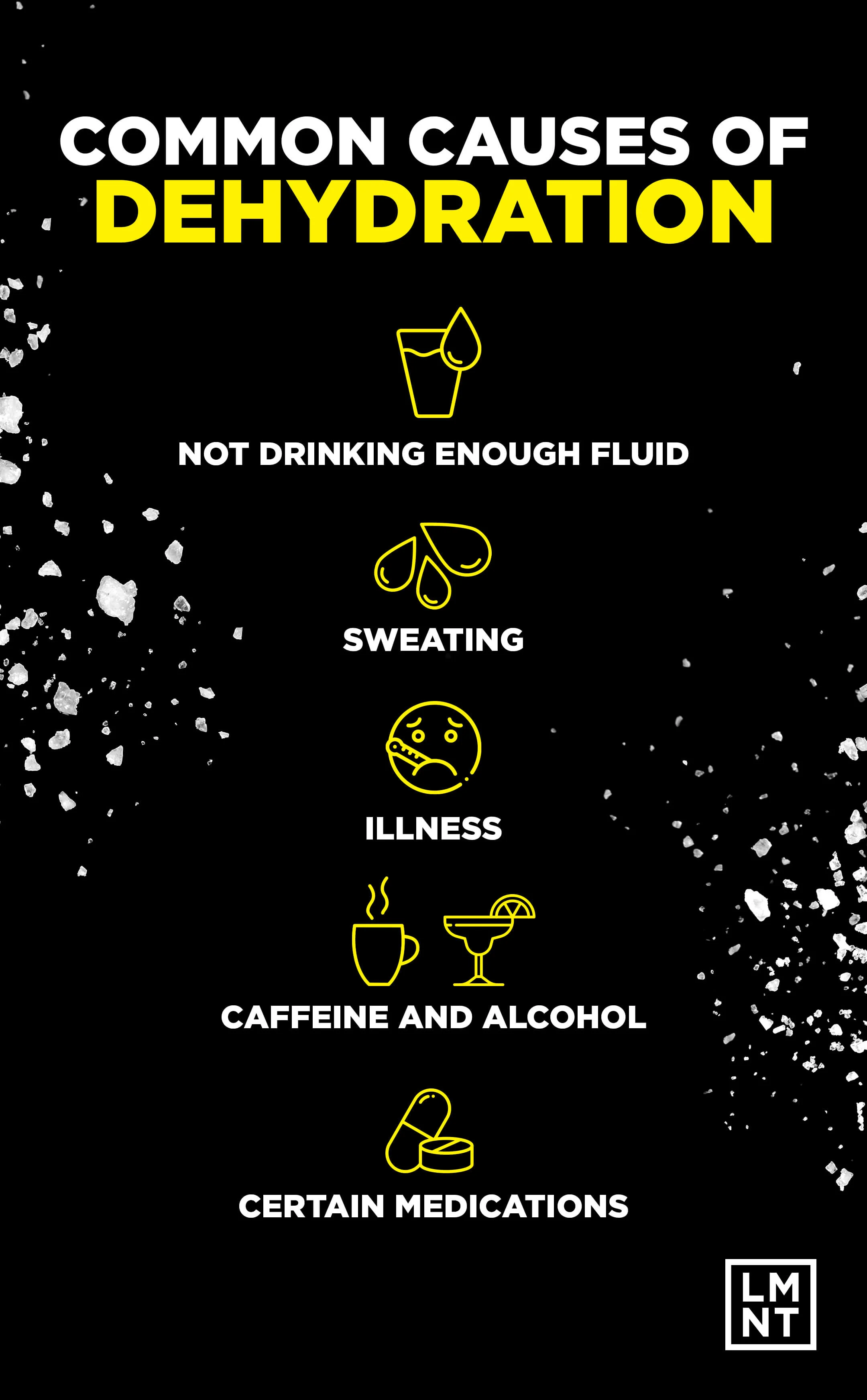 Common causes of dehydration graphic