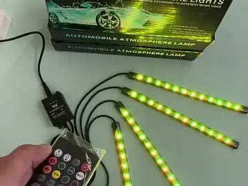 car interior LED ambient lights - Dynamic RGB color showcase